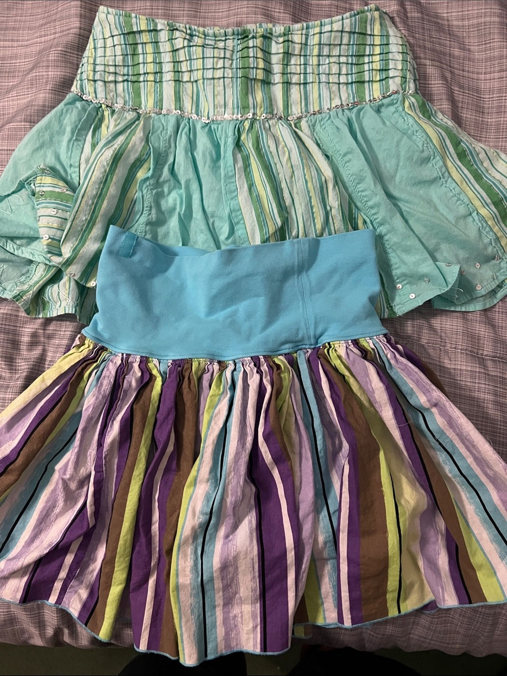 The Children's Place and Limited Too Aqua and Multi-Stripe Casual Skorts